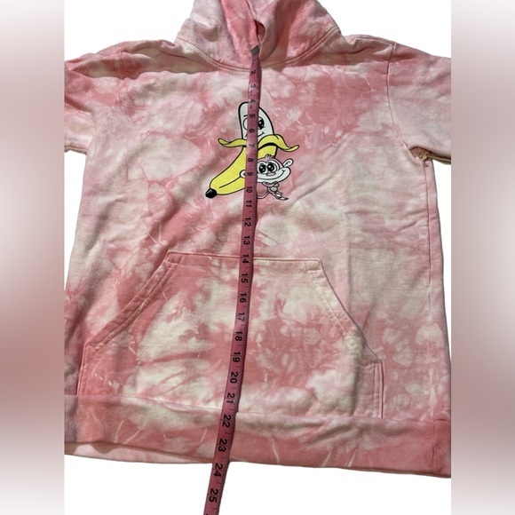 Bananas Monkey Laid back hoodie youth sweater pink tie dye size Large - Picture 5 of 12